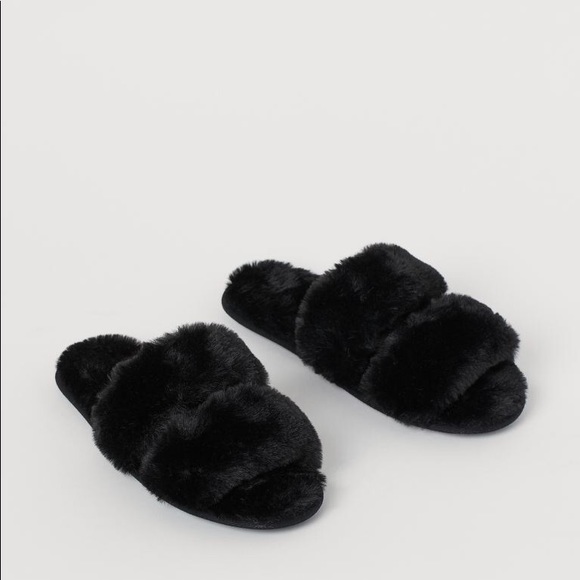 h&m fur slides